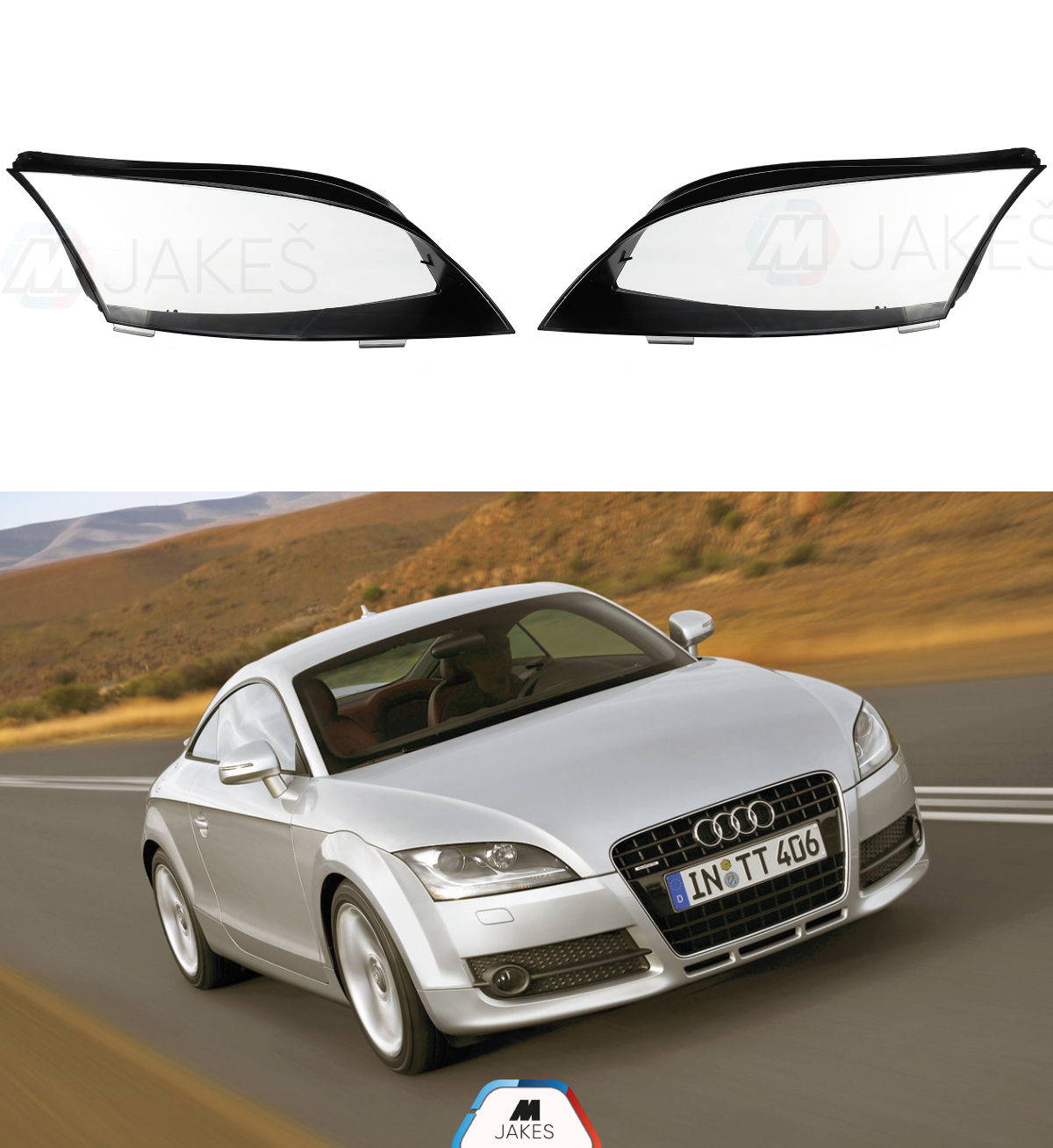 Headlight Lens covers for Audi TT MK2 8J (2006-2014)