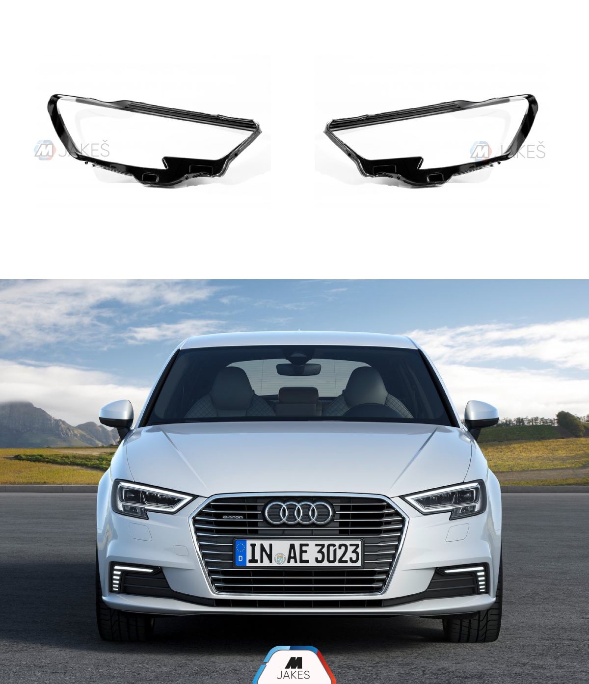Headlight Lens covers for Audi A3 8V (2016-2019) Facelift