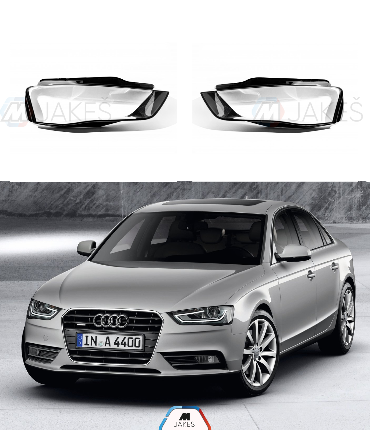 Headlight Lens covers for Audi A4 B8 (2011-2016) facelift