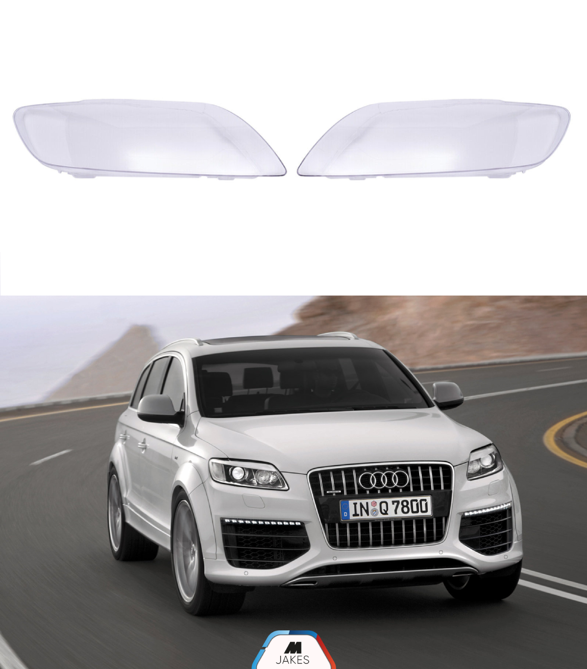 Headlight Lens covers for Audi Q7 (2010-2015) Facelift