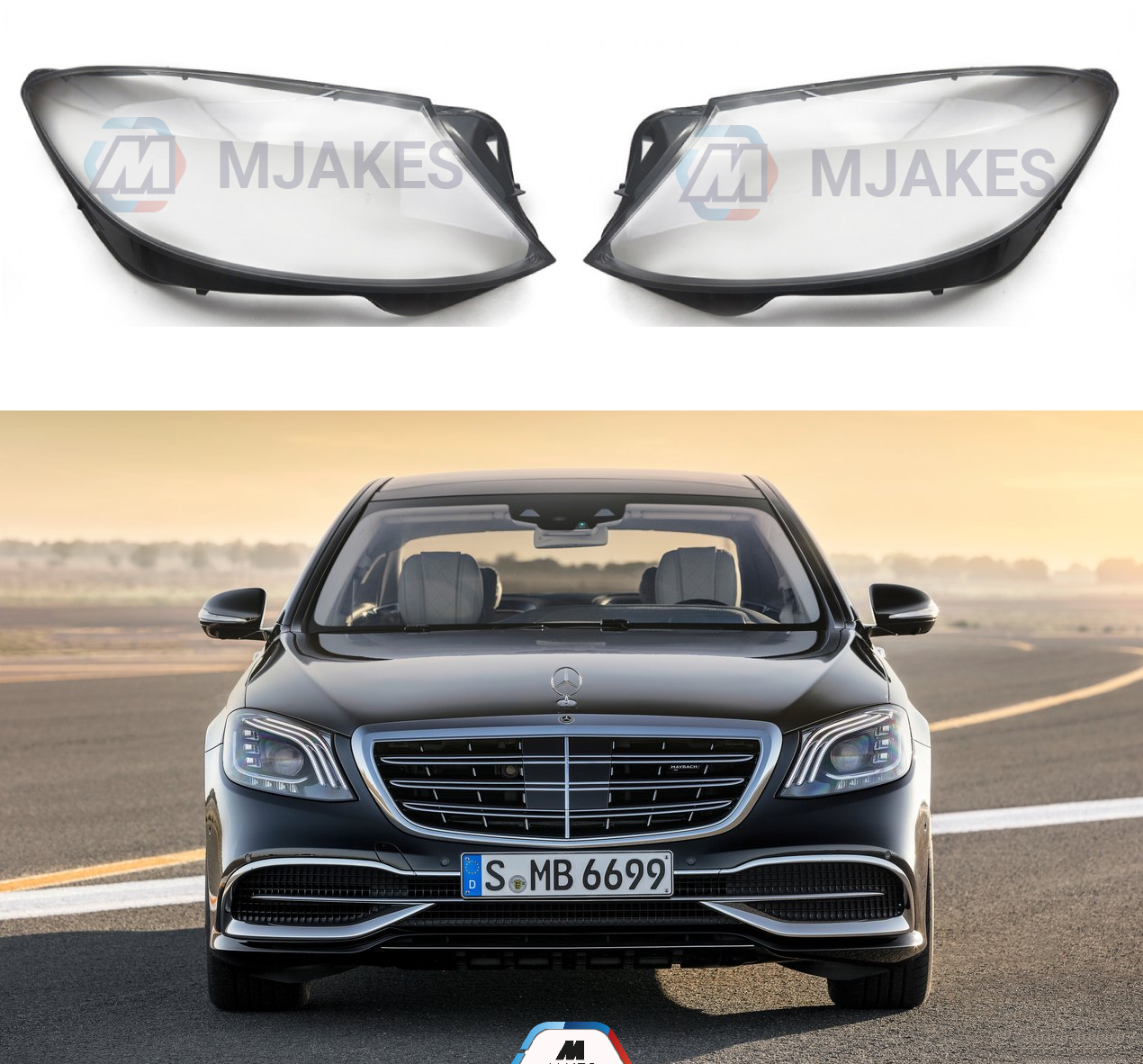 Headlight Lens covers for Mercedes Benz S W222 (2018-2022) Facelift