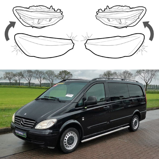 Headlight Lens covers for Mercedes Benz Vito W639 (2003-2010)