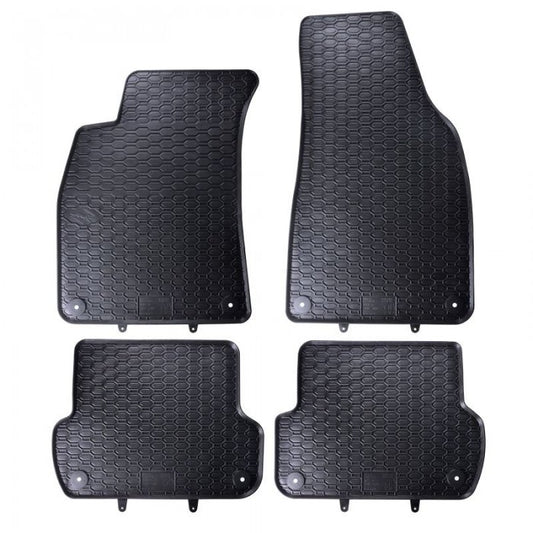 Black rubber car mats for Audi A4 (2000-2007)